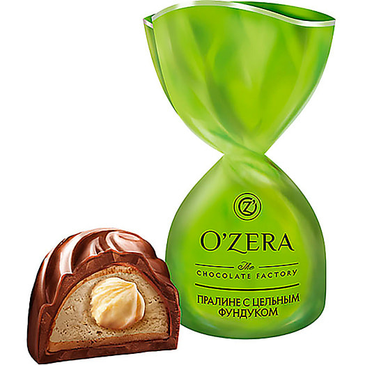 Шоколадные конфеты с начинками OZera пралине с цельным фундуком Россия