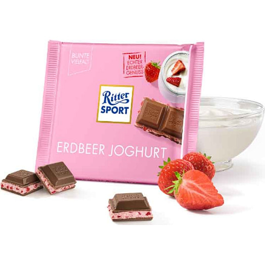Шоколад Ritter молочный клубника с йогуртом 100г Германия