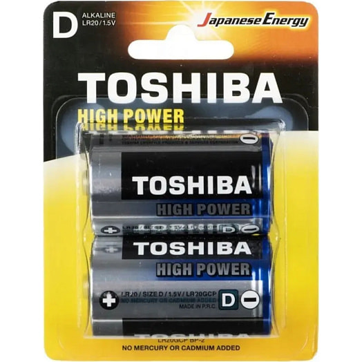 Элементы питания TOSHIBA LR20GCP BP-2 High Power Alkaline Toshiba Lifestyle Products Китай TOSHIBA