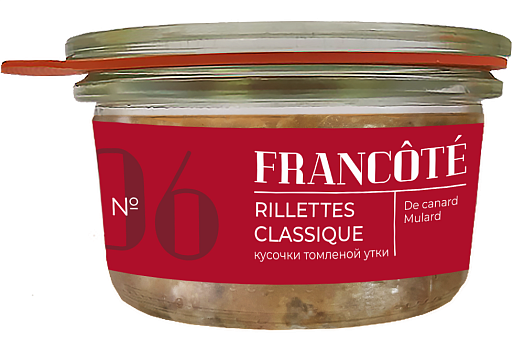 Консервы из мяса уток Rillettes de canard classique стерилиз 120г ст/б Беларусь Галерея вкуса