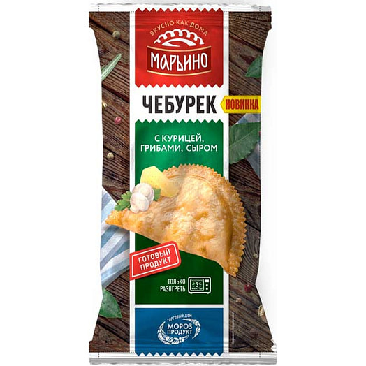 Чебурек Марьино с курицей, грибами, сыром 130г жареный заморож. Беларусь