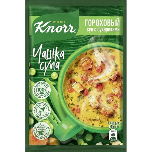 Чашка супа Knorr 21г Гороховый с сухариками Россия
