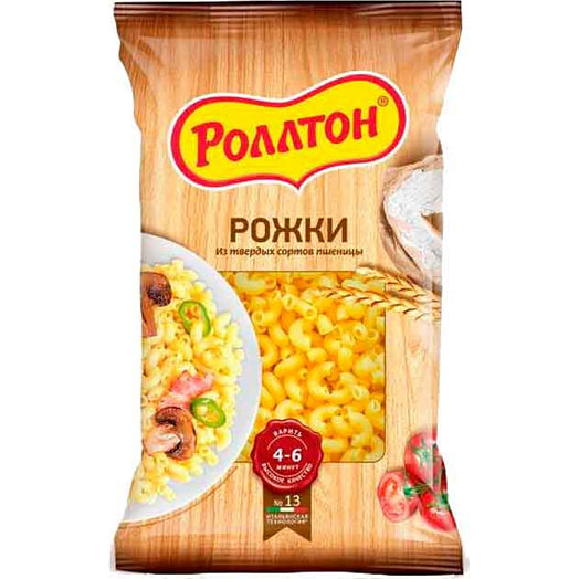 Макаронные изделия Роллтон 400г Рожки Mareven Food Central Россия