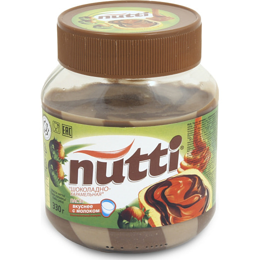 Паста Nutti 330г ст/б шоколадно-карамельная Россия