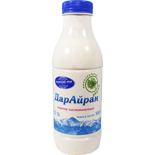 Продукт кисломолочный ДарАйран с укропом 1,5% 500г Беларусь