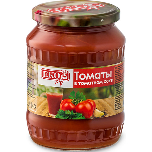 Томаты неочищенные в томатном соке ООО Славянский КЗ Россия ЕКО