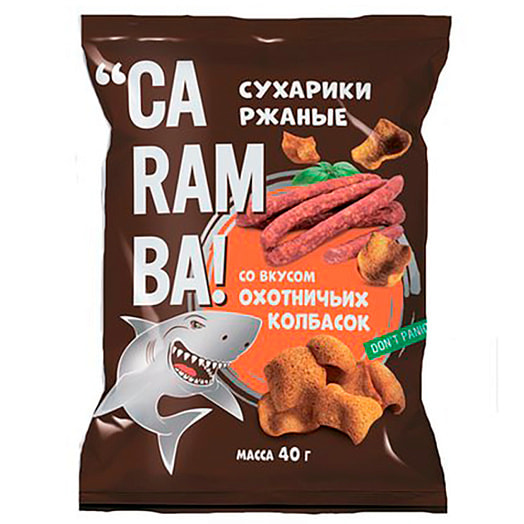 Сухарики ржаные со вкусом охотничьих колбасок 40г ООО Талань-М Беларусь CARAMBA