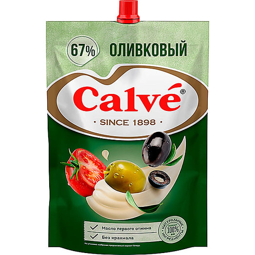 Майонез Calve оливковый 67% 400г Россия Calve