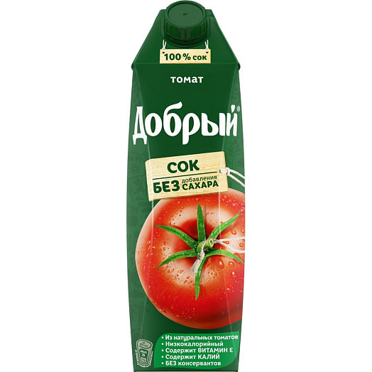 Сок Добрый 1л тетра-пак томатный с солью Беларусь Добрый