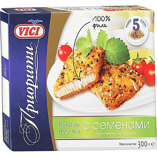 Рыбные порции из филе Vici 300г в панировке с семенами Россия