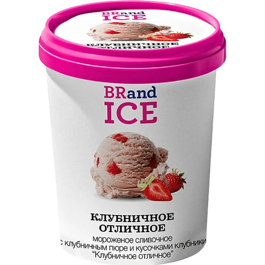 Мороженое BRandICE Клубничное отличное 300г АО БРПИ Россия