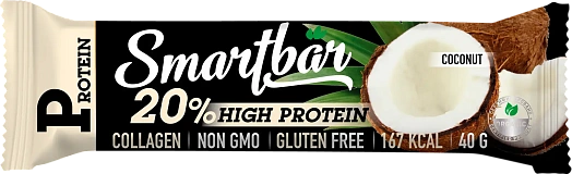 Батончик с высоким сод белка Кокос в тёмной глазури 40г АО Собинский ХК Россия SmartBar