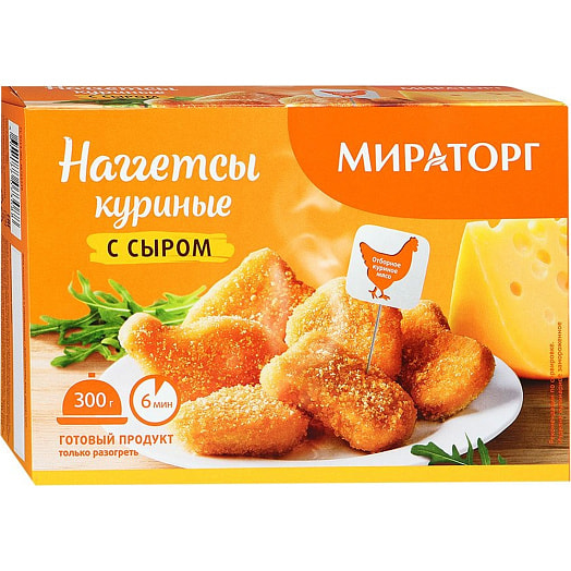П/ф Наггетсы куриные с сыром 300г ТК Мираторг Россия Мираторг