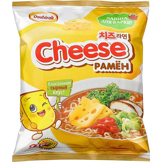 Лапша б/приг Cheese рамен 110г пакет с сыром ОООДоширак Коя Россия