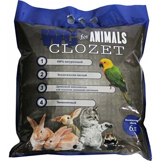 Наполнитель для туалетов домашних питомцев древесный, 6л Беларусь