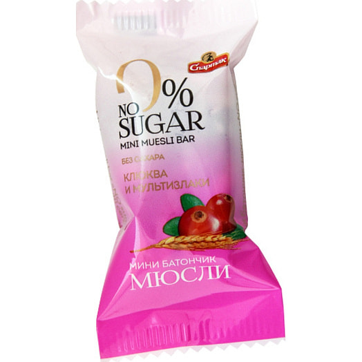 Мини батончик-мюсли NO SUGAR клюква и мультизлаки СП ОАО Спартак Беларусь Спартак