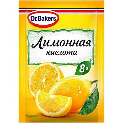 Лимонная кислота Д-р Бейкерс пищевая 8г Россия