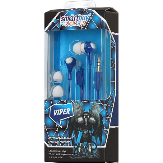 Наушники внутриканальные SmartBuy VIPER (синие) арт.SBE-9380 Китай SmartBuy