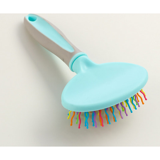 Пуходерка мягкая с волн зубьями, средняя, 9,5х16,5см, мятная арт.9001560 Китай