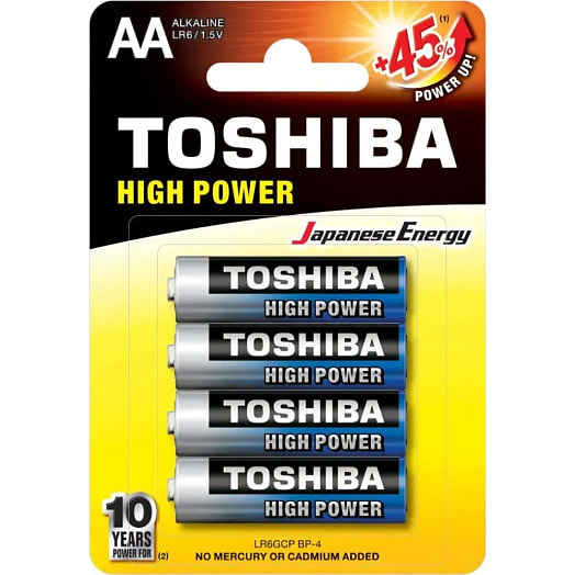 Батарейка Toshiba LR06GCP BP-4 High Power Alkaline Тошиба Лайфстайл Продакс Китай Toshiba