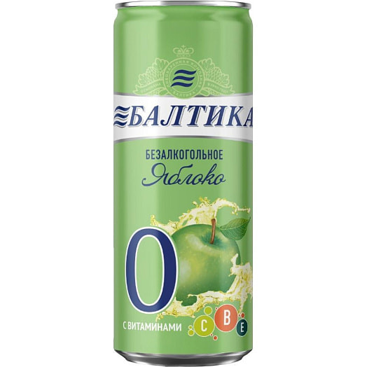 Напиток пивной б/алк Балтика N0 Яблоко 330мл ж/б Россия
