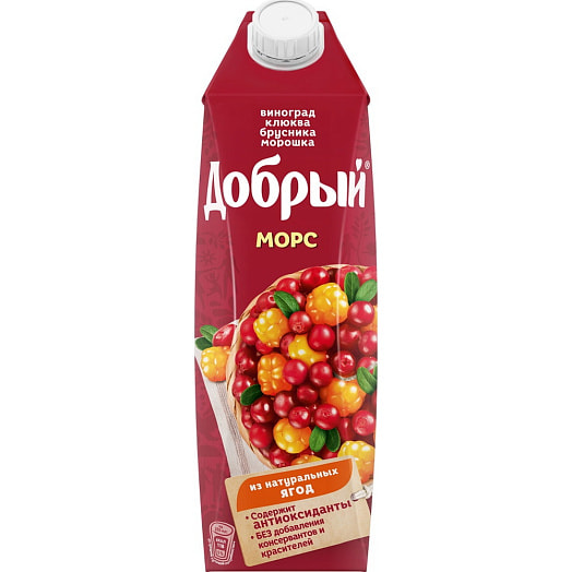 Морс Добрый Ягодный микс 1л тетра-пак УП Вланпак Беларусь The Coca-Cola Company