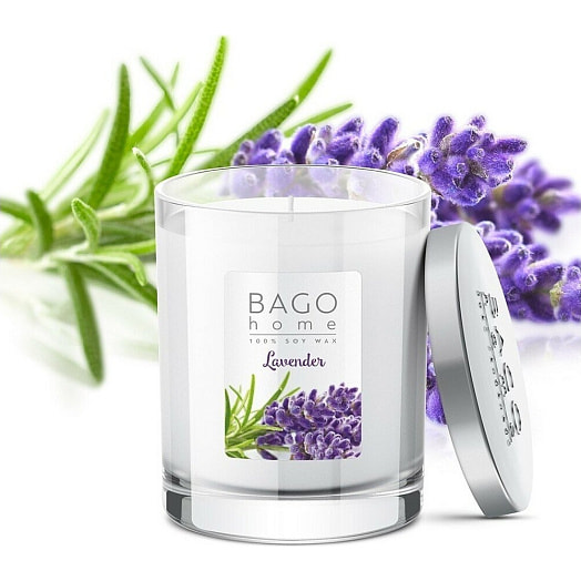 Свеча ароматическая в стекле Лаванда 132г арт.BGH0203 Россия