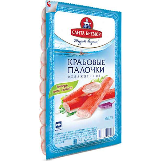 Палочки крабовые Классические 200г охл. СП СантаИмпекс Брест ООО Беларусь Санта Бремор