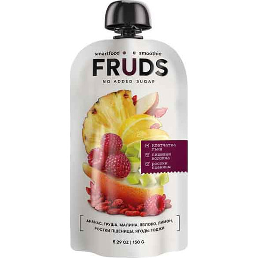 Пюре фруктовое Smartfood Smoothie Fruds 150мл пауч груша, яблоко, малина ЗАО Бобруйский бровар Беларусь SMARTFOOD SMOOTHIE FRUDS