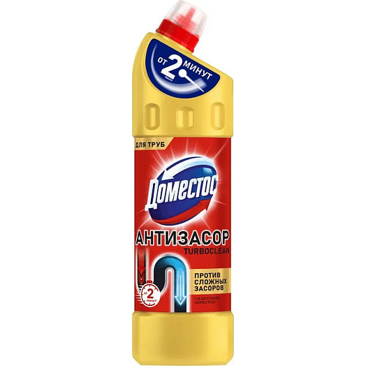 Средство от сильных засоров в трубах Доместос Turboclean 1л Unilever Россия Доместос