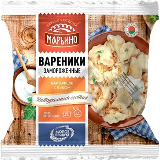 П/ф в тесте Вареники Марьино 400г с картофелем заморож. Беларусь