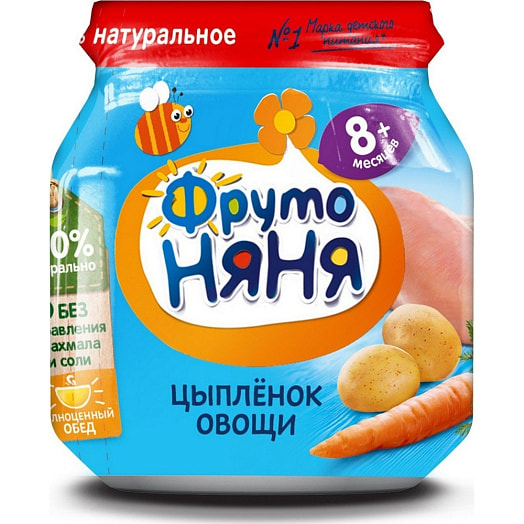 Пюре дет/пит ФрутоНяня 100г ст/б Ризотто из цыпленка с овощами ФрутоНяня Россия