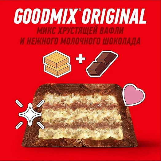 Шоколад Гудмикс мини молочный с хрустящей вафлей ООО Нестле Россия
