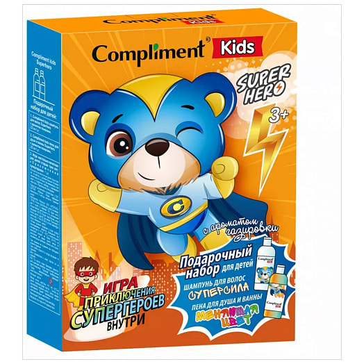 Подарочный набор Compliment kids Superhero (пена, шампунь, игра) Россия