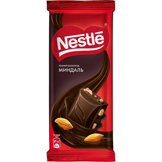 Шоколад 82г темный с миндалем ООО Нестле Россия, Россия, 115 Россия Nestle