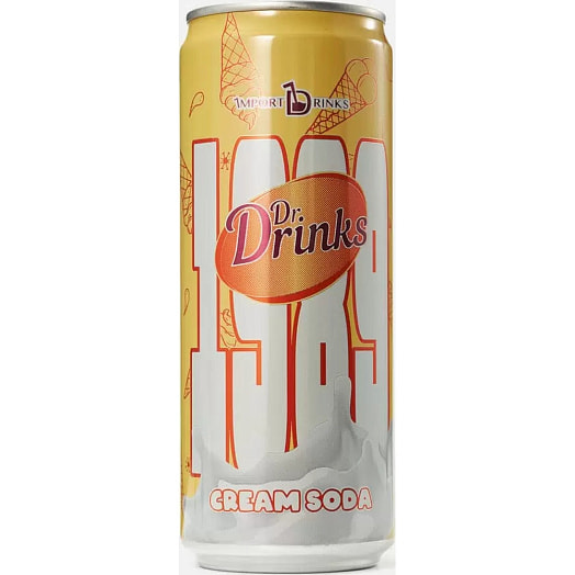 Напиток б/алк Dr.Drinks Crem Soda сильногаз 330мл ж/б Россия