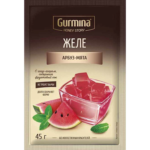 Желе 45г пакет со вкусом арбуза и мяты Gurmina Беларусь