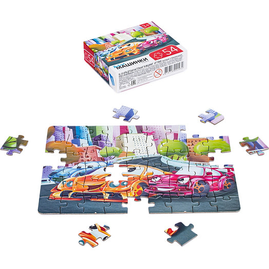 Пазлы 54 Машинки арт.RI5405C ООО Желтый крокодил Беларусь DREAM MAKERS-BOARD GAMES
