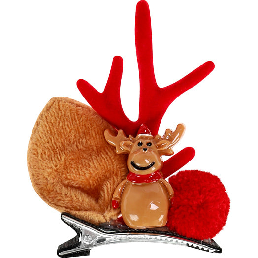 Набор заколок для волос Новогодний олень (2шт, 8*5см) арт.НУ-1936 Китай