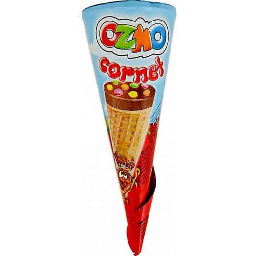 Конус вафельный Ozmo 25г с кремом и драже Турция