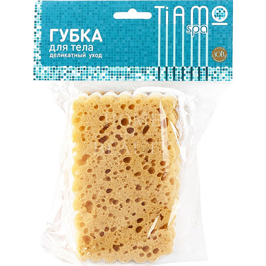 Губка для тела TIAMO SPA Оригинал Люкс с петлей (коралловая) Россия