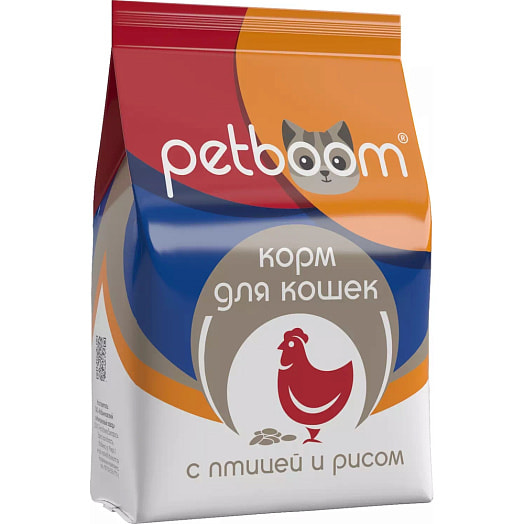 Корм сухой для взрослых кошек Petboom 2кг птица и рис Беларусь