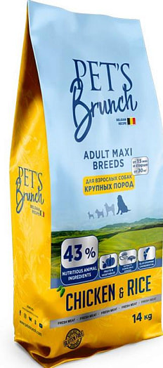 Корм сухой Pets Brunch для собак крупных пород 14кг ПЭТС ФУД Беларусь Pets Brunch