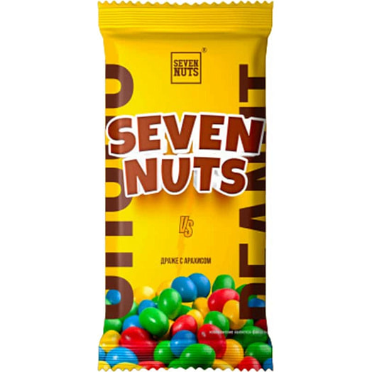 Арахис Seven Nuts в молочной шоколадной цветной глазури 45г Россия
