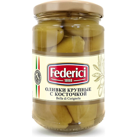 Оливки Bella di Cerignola 300г ст/б крупные с косточкой Coelsanus Industria S.p.A, Via Сa Berta Италия
