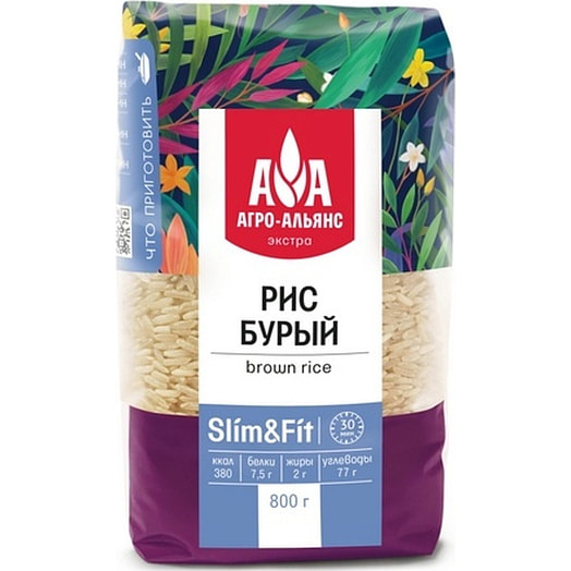 Рис бурый Агро-Альянс Экстра 800г Россия