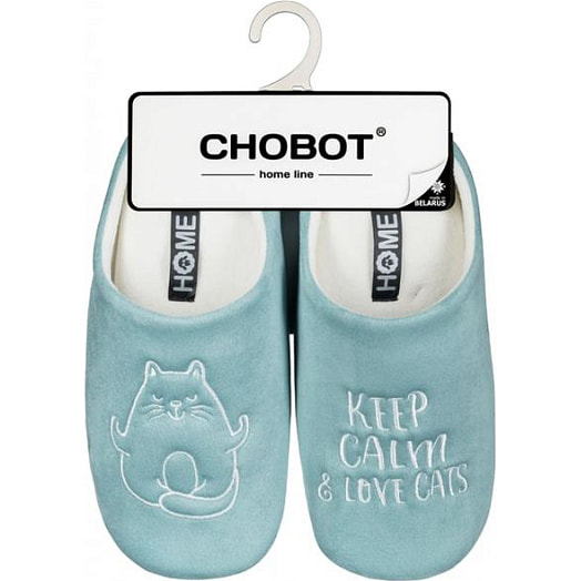 Туфли домашние женские HOME LINE Keep calm Мята (р-р 35-36) арт.05т-523 ООО Фабрика Чобот Беларусь CHOBOT