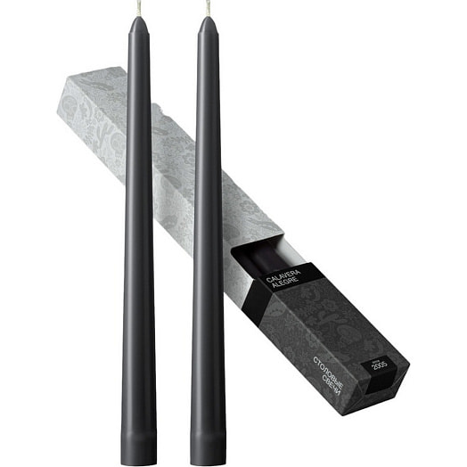 Набор свечей столовых CALAVERA ALEGRE Темно-серый 255мм, 2шт ООО 18 ВЕК Беларусь