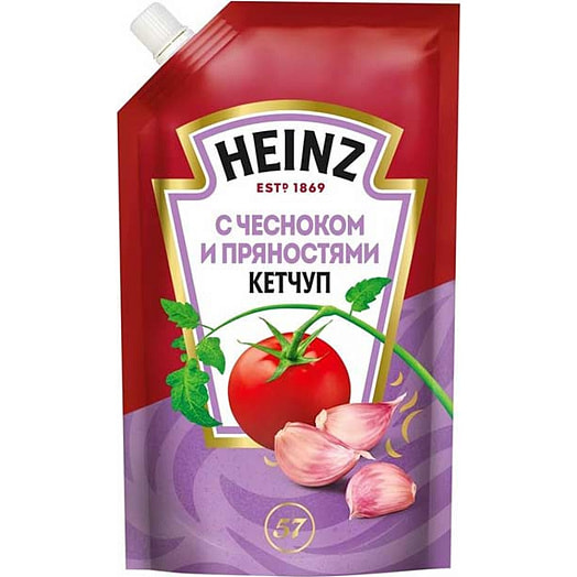Кетчуп Heinz 320г c чесноком и пряностями Россия