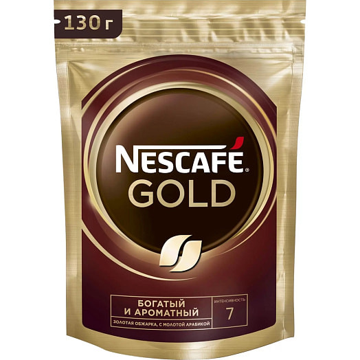 Кофе Nescafe Gold 130г пакет с добавл. молотого Россия